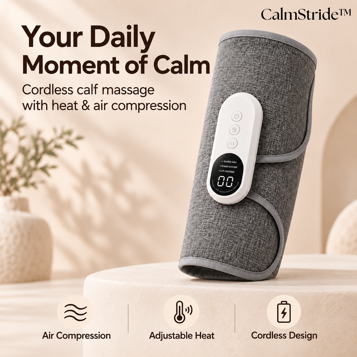 CalmStride™ – Cordless Leg Massager with Heat & Air Compression